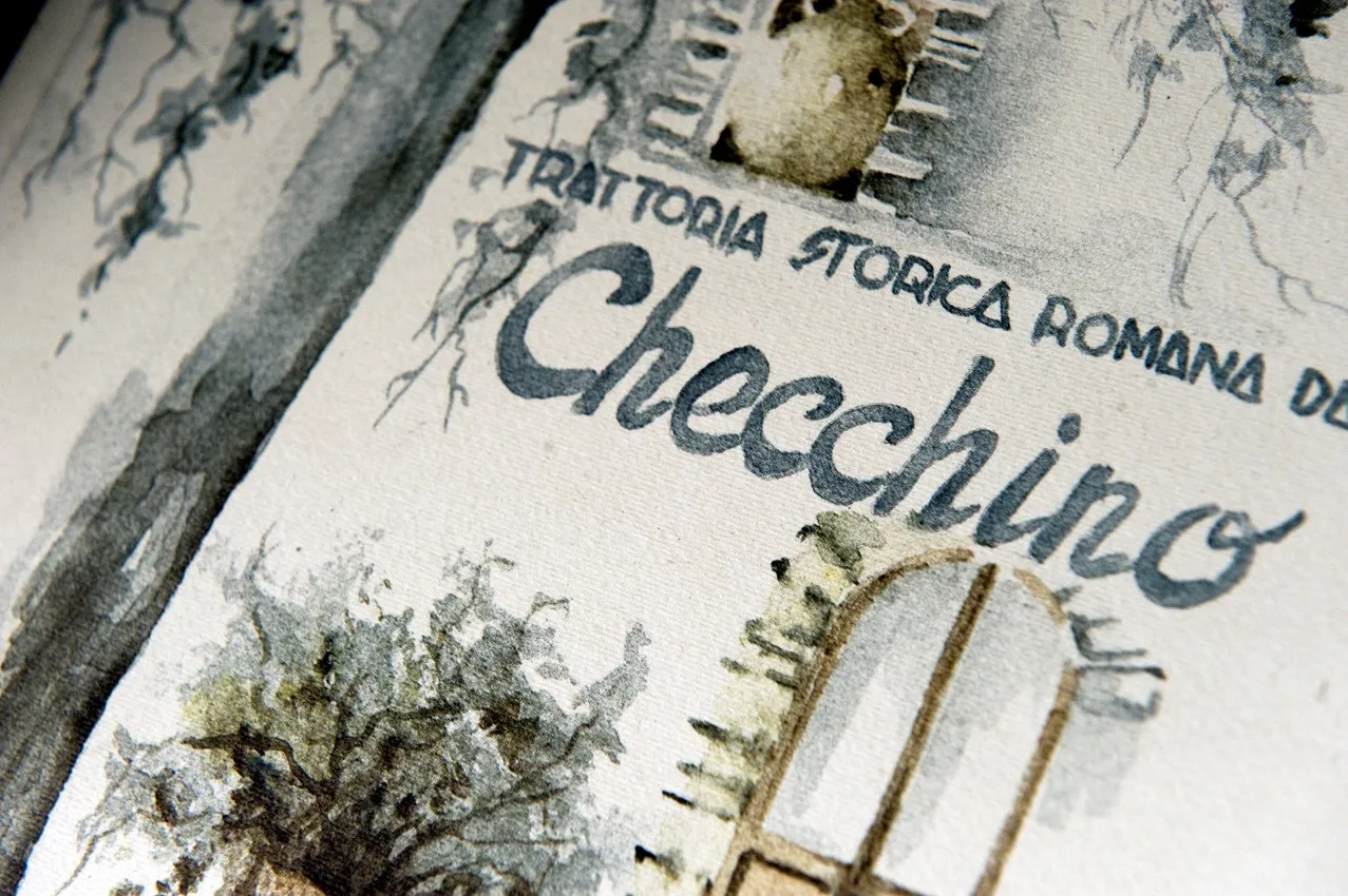 Menù cartaceo storico di Checchino dal 1887