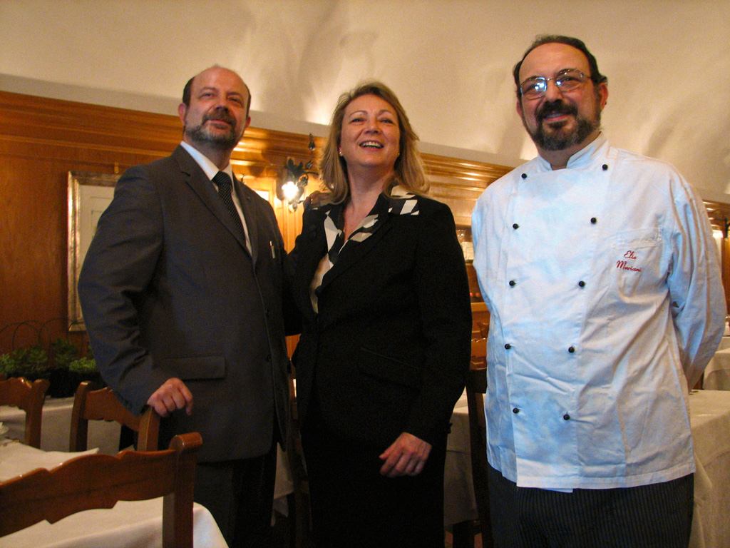 La cinquième génération du restaurant Checchino dal 1887: Francesco, Marina et Elio Mariani